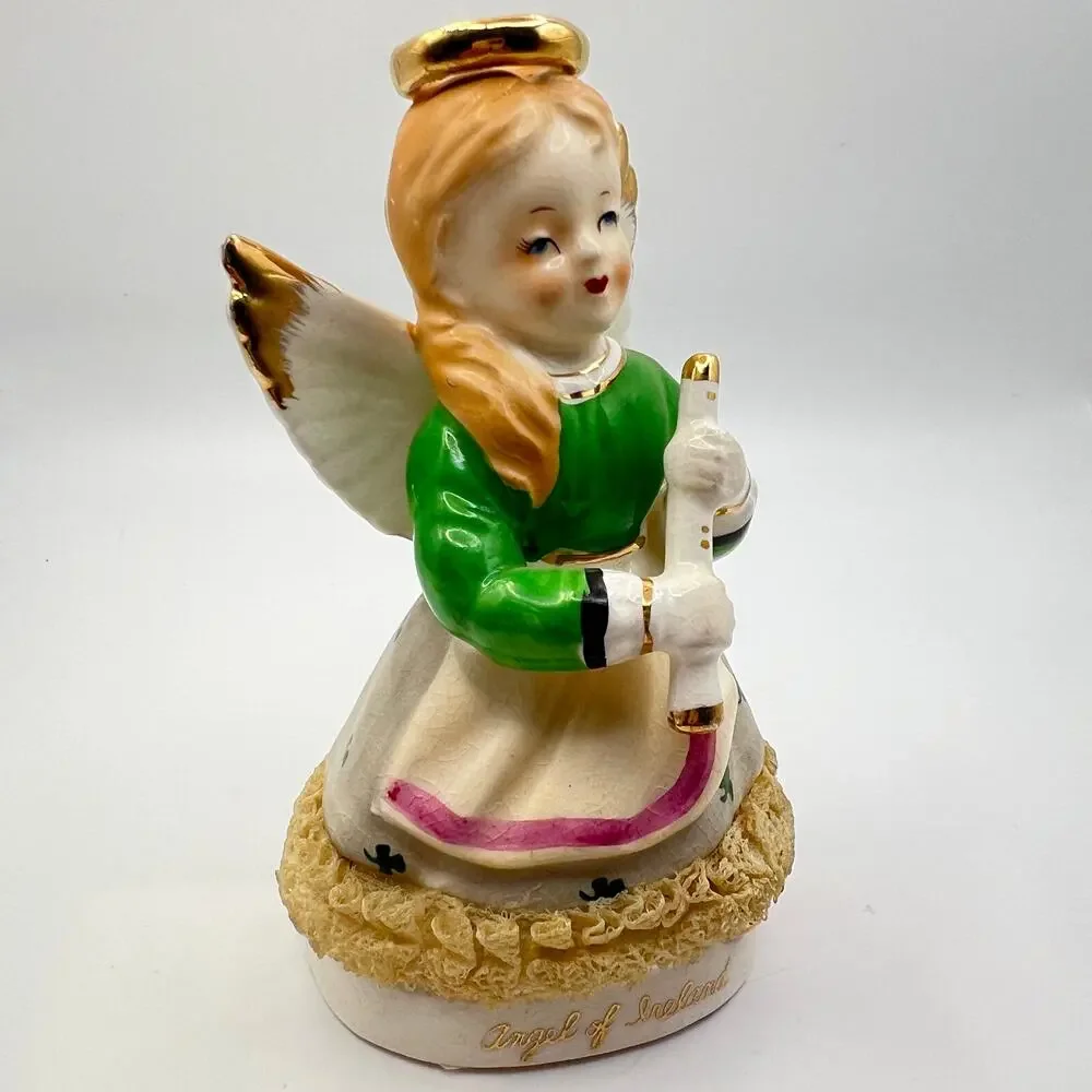 Vintage 50s Art Gift Angel Of Ireland Figurine Porcelain Girl 1958 Japan 4.25